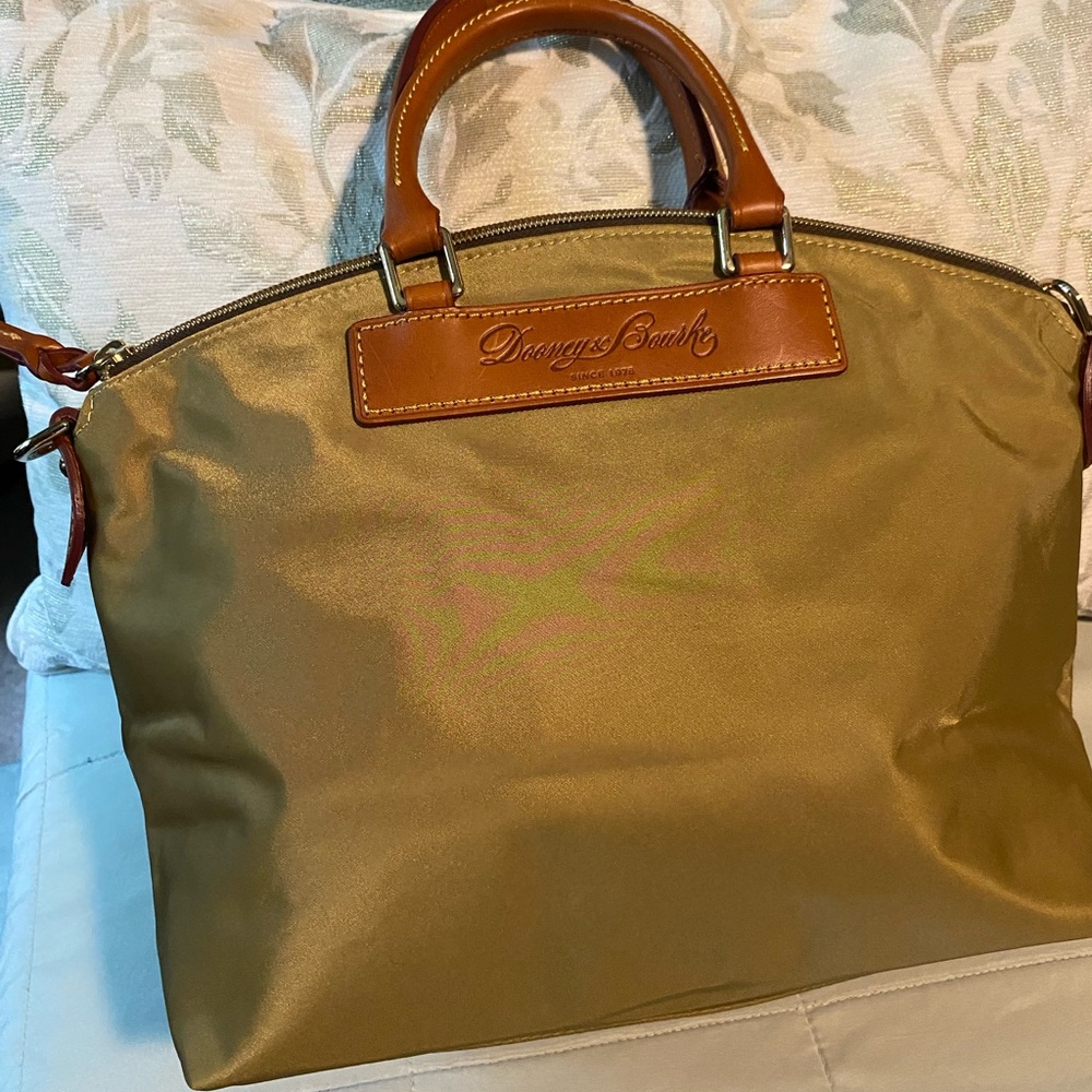 Dooney & Bourke Tan and Brown Nylon Tote Bag